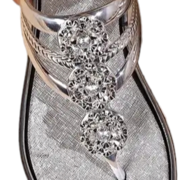 Women (Bling!)-(Diamond)-(Silver)-(Rhinestone)-(Flip Flops)-(Size: 8.5)-(Ne… - Picture 2 of 10